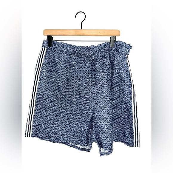 JOHNNY WAS NWT Blue Patched Ikat Linen Paperbag Shorts Size XL - Picture 7 of 14